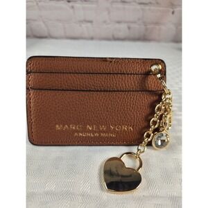 Marc New York Andrew Marc Brown Card Holder  Gold Heart,  Charm & Key Holder New